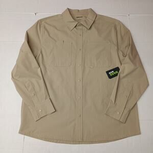 Bass and Co. Techstop Snap Shacket Men's Size L Large Beige